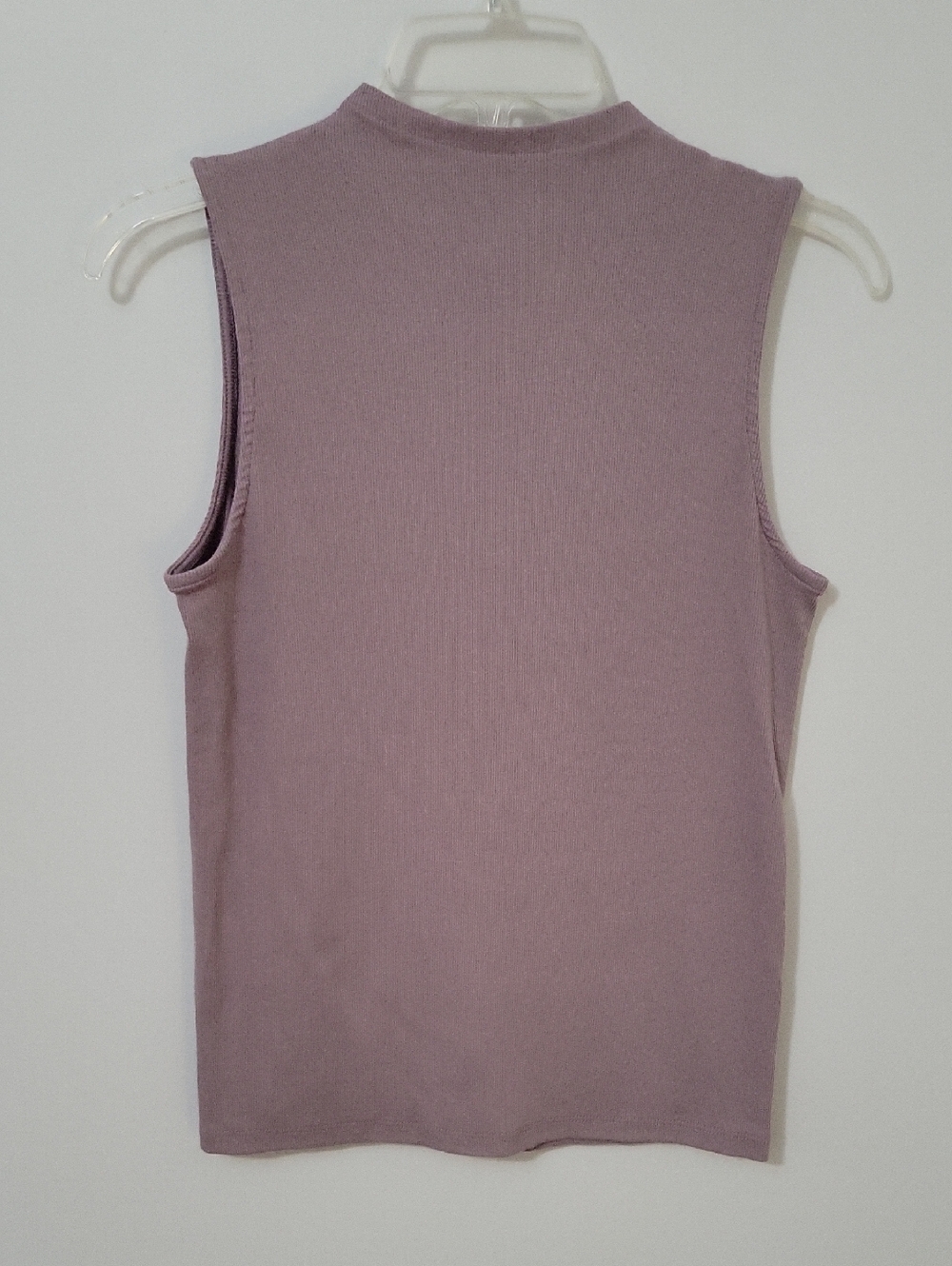 Rachel Zoe Lilac Ribbed Mock Neck Sleeveless Tank, Size Large